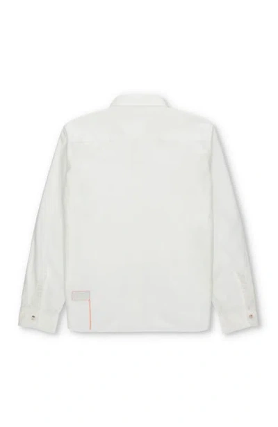Fortela Liam Cotton Chest Pocket Shirt In White