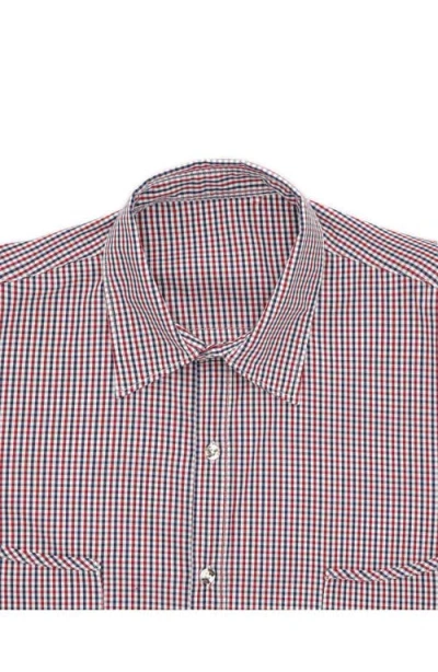Fortela Liam Cotton Chest Pocket Shirt In Red