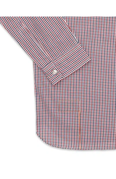 Fortela Liam Cotton Chest Pocket Shirt In Red