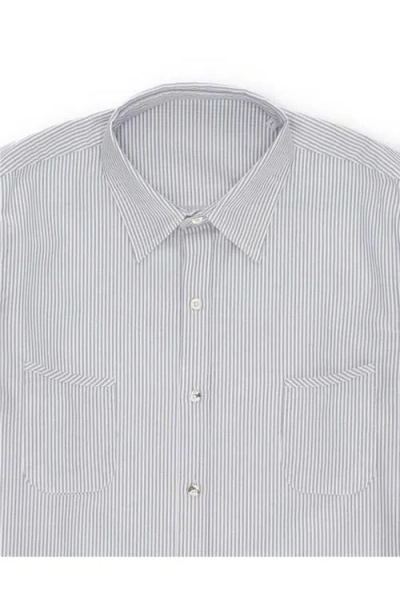 Fortela Liam Cotton Chest Pocket Shirt In Gray