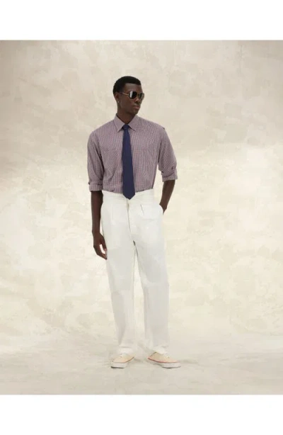 Fortela Liam Cotton Chest Pocket Shirt In Red