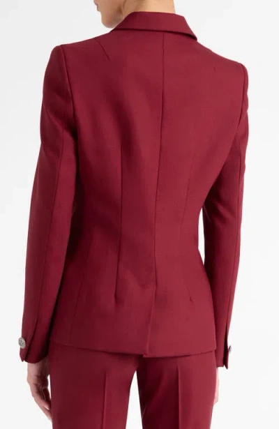 Santorelli Quinn Double Breasted Jacket In Lightweight Virgin Wool Stretch In Burgundy