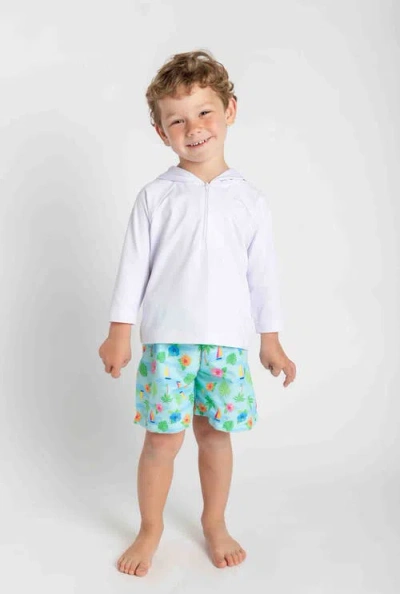 Florence Eiseman Tropical Print Swim Trunk In Green