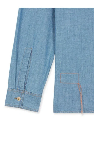 Fortela Workj Chambray Shirt In Blue