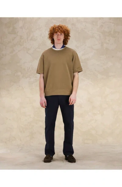 Fortela Ohio Brushed Jersey Short Sleeve Sweatshirt In Gray