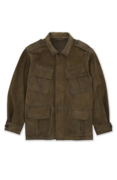 Fortela Julian Jungle Suede Jacket In Green