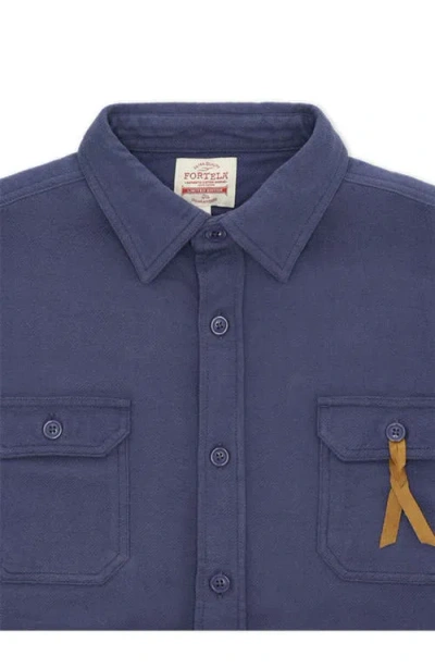 Fortela Mescal Flannel Overshirt In Black