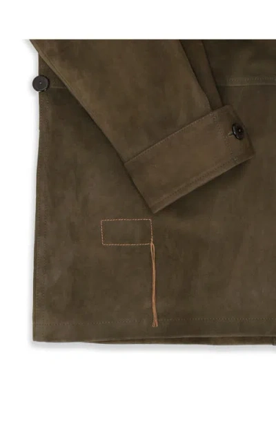 Fortela Julian Jungle Suede Jacket In Green