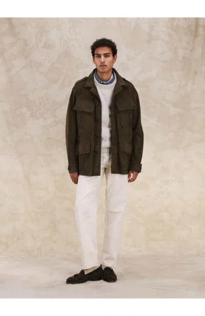 Fortela Julian Jungle Suede Jacket In Green