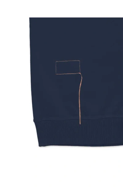 Fortela Ohio Brushed Jersey Short Sleeve Sweatshirt In Blue