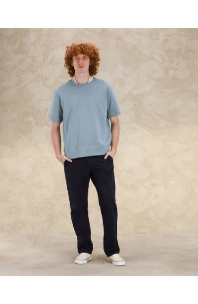 Fortela Ohio Brushed Jersey Short Sleeve Sweatshirt In Gray