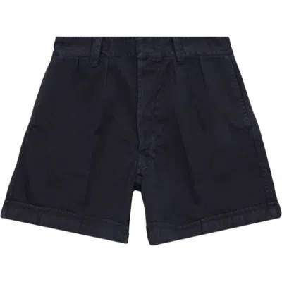 Fortela Bedford Herringbone Cotton Bermuda In Blue