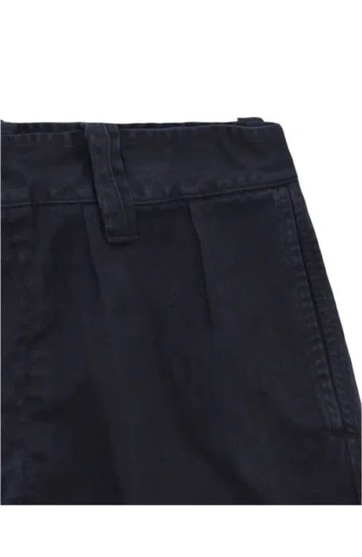 Fortela Bedford Herringbone Cotton Bermuda In Blue