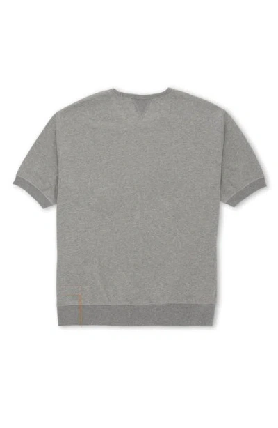 Fortela Ohio Brushed Jersey Short Sleeve Sweatshirt In Gray