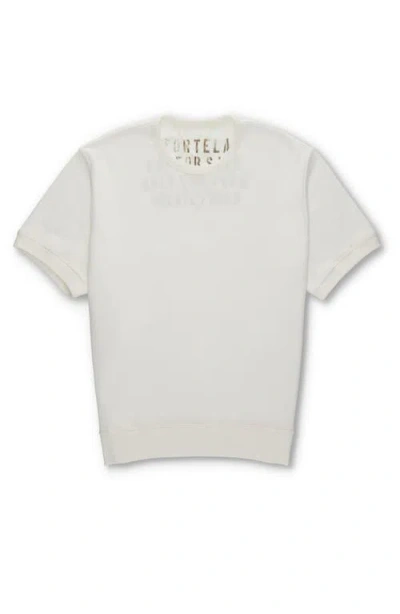 Fortela Ohio Brushed Jersey Short Sleeve Sweatshirt In White
