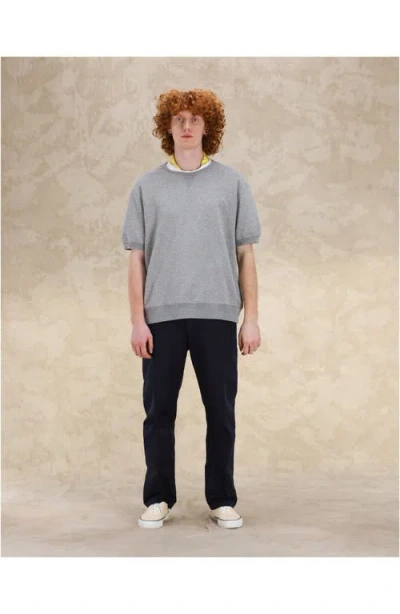 Fortela Ohio Brushed Jersey Short Sleeve Sweatshirt In Gray