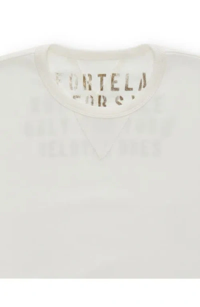 Fortela Ohio Brushed Jersey Short Sleeve Sweatshirt In White