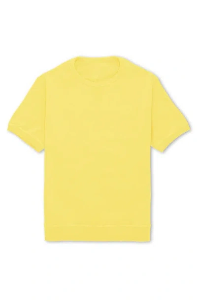 Fortela Ohio Brushed Jersey Short Sleeve Sweatshirt In Yellow