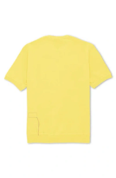 Fortela Ohio Brushed Jersey Short Sleeve Sweatshirt In Yellow