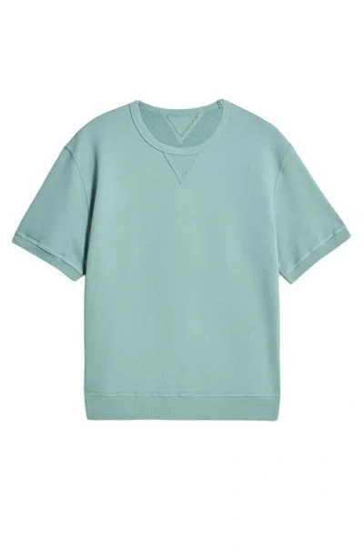 Fortela Ohio Brushed Jersey Short Sleeve Sweatshirt In Green