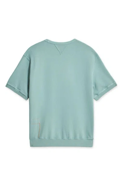 Fortela Ohio Brushed Jersey Short Sleeve Sweatshirt In Green