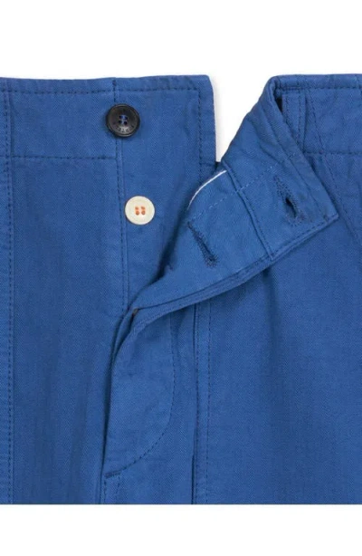 Fortela Jerryt Herringbone Cotton Fatigue Trousers In Blue