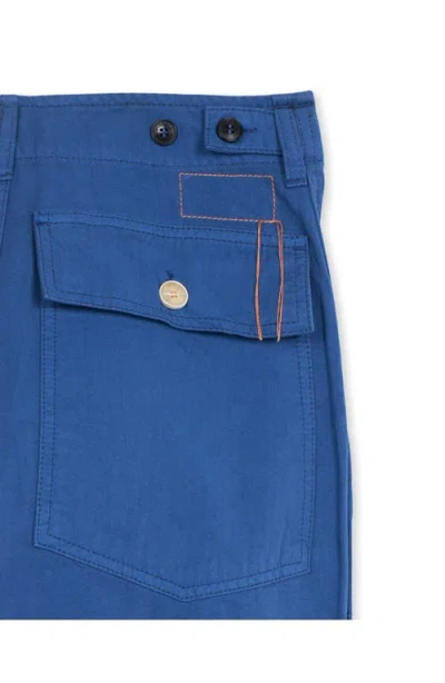 Fortela Jerryt Herringbone Cotton Fatigue Trousers In Blue