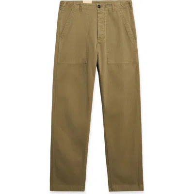 Fortela Newfatigue Herringbone Cotton Fatigue Trousers In Brown