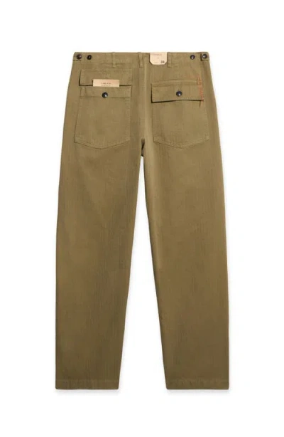 Fortela Newfatigue Herringbone Cotton Fatigue Trousers In Brown