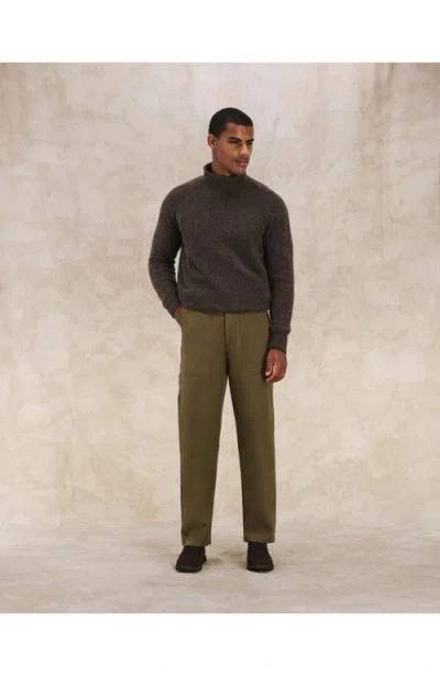 Fortela Newfatigue Herringbone Cotton Fatigue Trousers In Brown