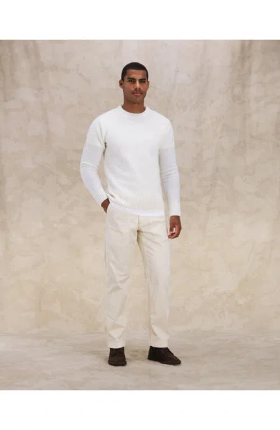 Fortela Newfatigue Herringbone Cotton Fatigue Trousers In White