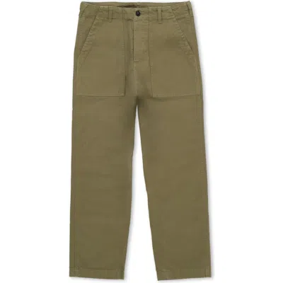 Fortela Newfatigue Herringbone Cotton Fatigue Trousers In Green
