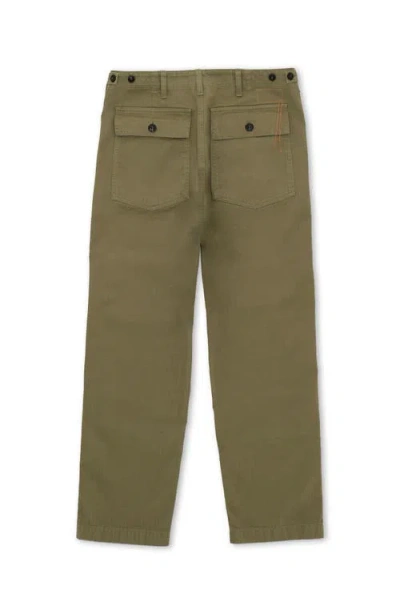 Fortela Newfatigue Herringbone Cotton Fatigue Trousers In Green