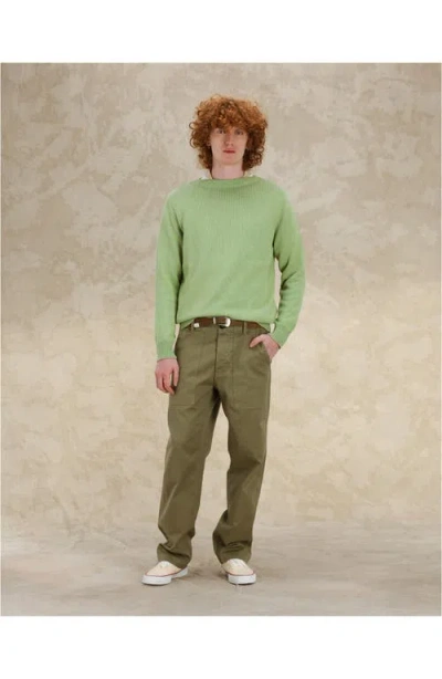 Fortela Newfatigue Herringbone Cotton Fatigue Trousers In Green
