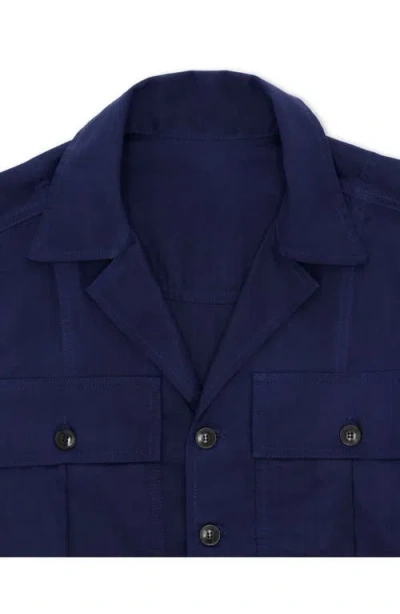 Fortela Solomon Cotton Cerato Overshirt In Blue