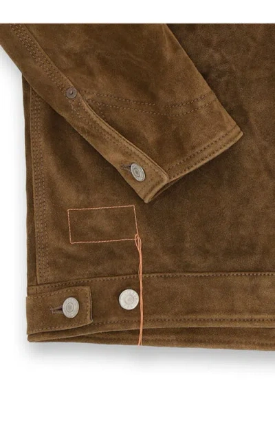 Fortela Fedra Suede Leather Jacket In Brown