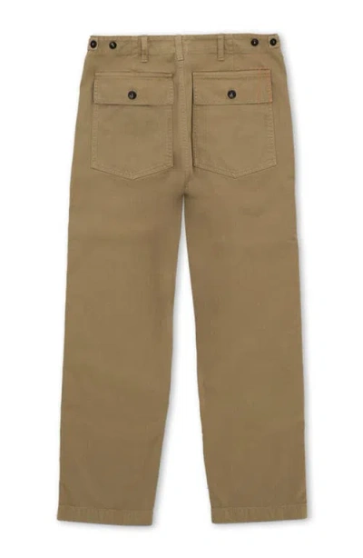 Fortela Newfatigue Herringbone Cotton Fatigue Trousers In Brown