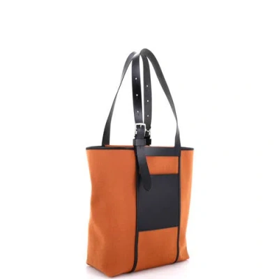 Pre-owned Hermes  Hermes Etriviere Pocket Tote Toile And Leather 27 In Multi