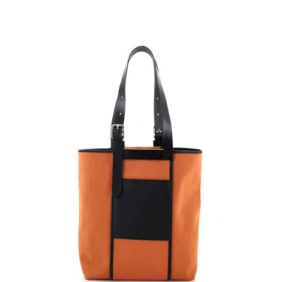 Pre-owned Hermes  Hermes Etriviere Pocket Tote Toile And Leather 27 In Multi