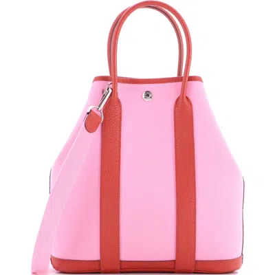 Pre-owned Hermes  Hermes Garden File Tote Toile And Leather 28 In Multi