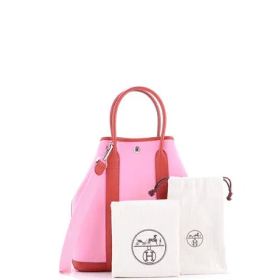 Pre-owned Hermes  Hermes Garden File Tote Toile And Leather 28 In Multi
