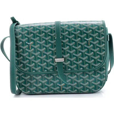 Pre-owned Goyard  Goyard Belvedere Ii Messenger Bag Coated Canvas Mm In Green