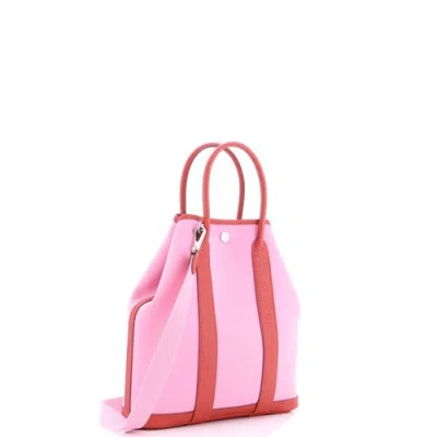 Pre-owned Hermes  Hermes Garden File Tote Toile And Leather 28 In Multi