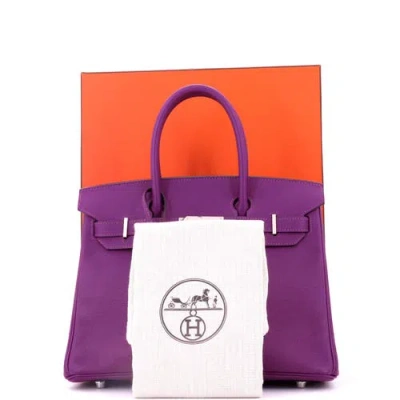 Pre-owned Hermes  Hermes Birkin Handbag Purple Epsom With Palladium Hardware 30 In Purple