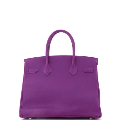 Pre-owned Hermes  Hermes Birkin Handbag Purple Epsom With Palladium Hardware 30 In Purple