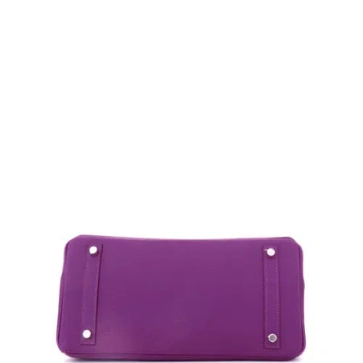 Pre-owned Hermes  Hermes Birkin Handbag Purple Epsom With Palladium Hardware 30 In Purple