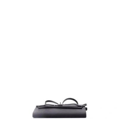 Pre-owned Hermes  Hermes Kelly To Go Wallet Epsom In Black