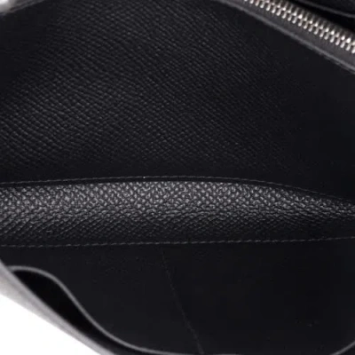 Pre-owned Hermes  Hermes Kelly To Go Wallet Epsom In Black