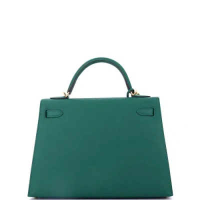 Pre-owned Hermes  Hermes Kelly Handbag Green Epsom With Gold Hardware 32 In Green