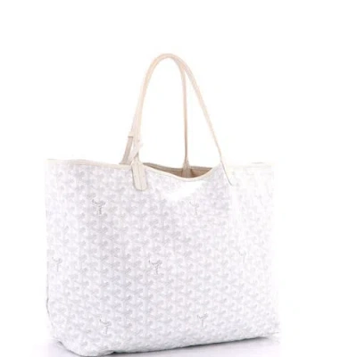 Pre-owned Goyard  Goyard Saint Louis Tote Coated Canvas Gm In White